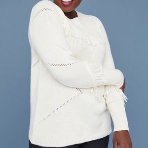 Lane Bryant Fringe Crew Neck Sweater